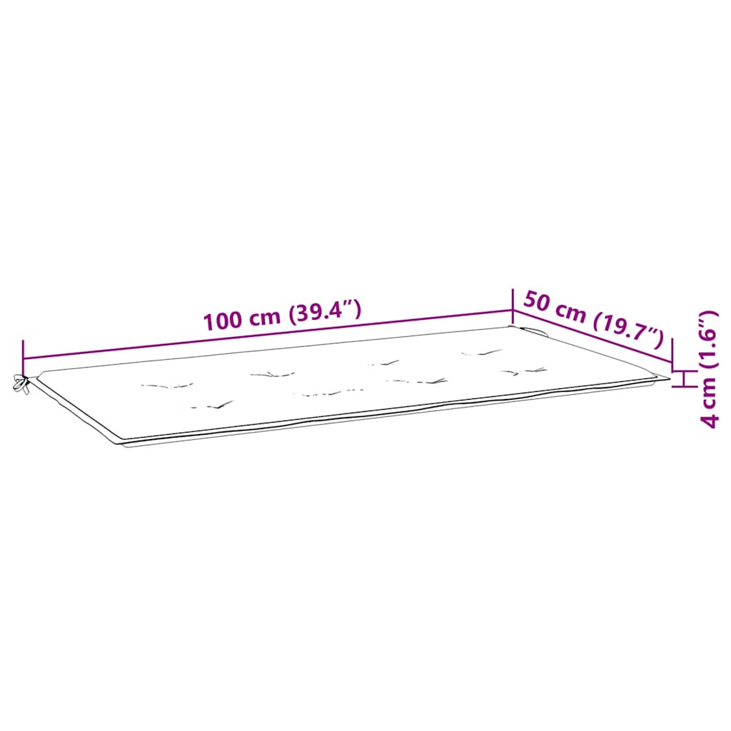 vidaXL Gartenbank-Auflage Blau&Weiß Gestreift 100x50x4cm Oxford-Gewebe