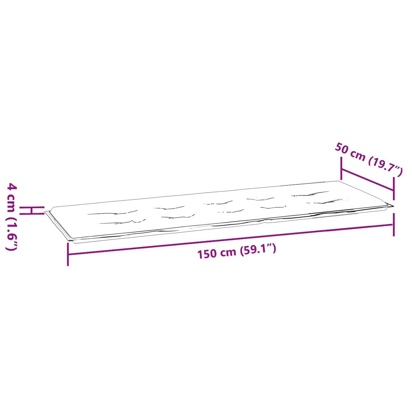 vidaXL Coussin de banc motif feuilles 150 x 50 x 3 cm tissu Oxford
