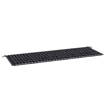 vidaXL Coussin de banc de jardin noir à carreaux 150x50x4 cm en tissu Oxford