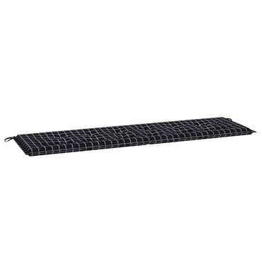 vidaXL Bankpolster Schwarz kariert 150 x 50 x 3 cm Oxford-Stoff