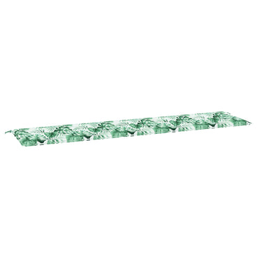 vidaXL Coussin de banc motif feuilles 200 x 50 x 3 cm tissu Oxford