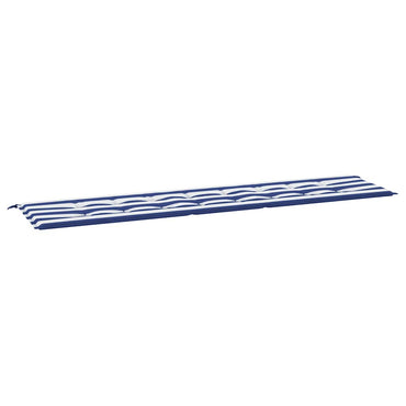 vidaXL Coussin de banc de jardin rayé bleu et blanc 200x50x4 cm Tissu