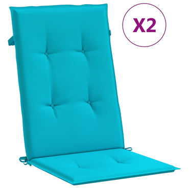 vidaXL Coussins de dossier haut 2 pcs Tissu turquoise