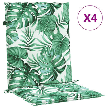 vidaXL Coussins de chaise longue 4 pcs Motif feuilles Tissu
