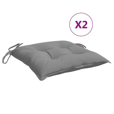vidaXL Coussins de chaise 2 pcs Gris 40x40x7 cm Tissu Oxford