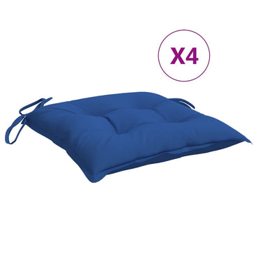 vidaXL Coussins de chaise 4 pcs Bleu 40x40x7 cm Tissu Oxford