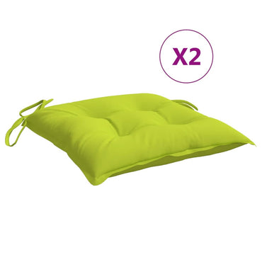 vidaXL Coussins de chaise 2 pcs Vert vif 40x40x7 cm Tissu Oxford