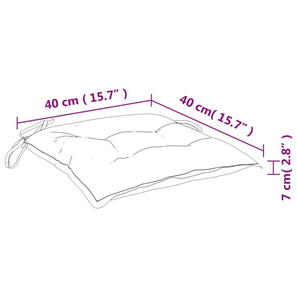 vidaXL Stuhlkissen 6 Stk. Blattmuster 40x40x7 cm Stoff