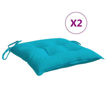 vidaXL Stuhlkissen 2 Stk. Türkis 40x40x7 cm Stoff