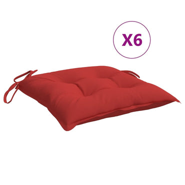 vidaXL Coussins de palette 6 pcs Rouge 50x50x7 cm Tissu Oxford