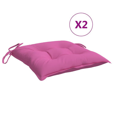 vidaXL Coussins de chaise 2 pcs Rose 50x50x7 cm Tissu Oxford