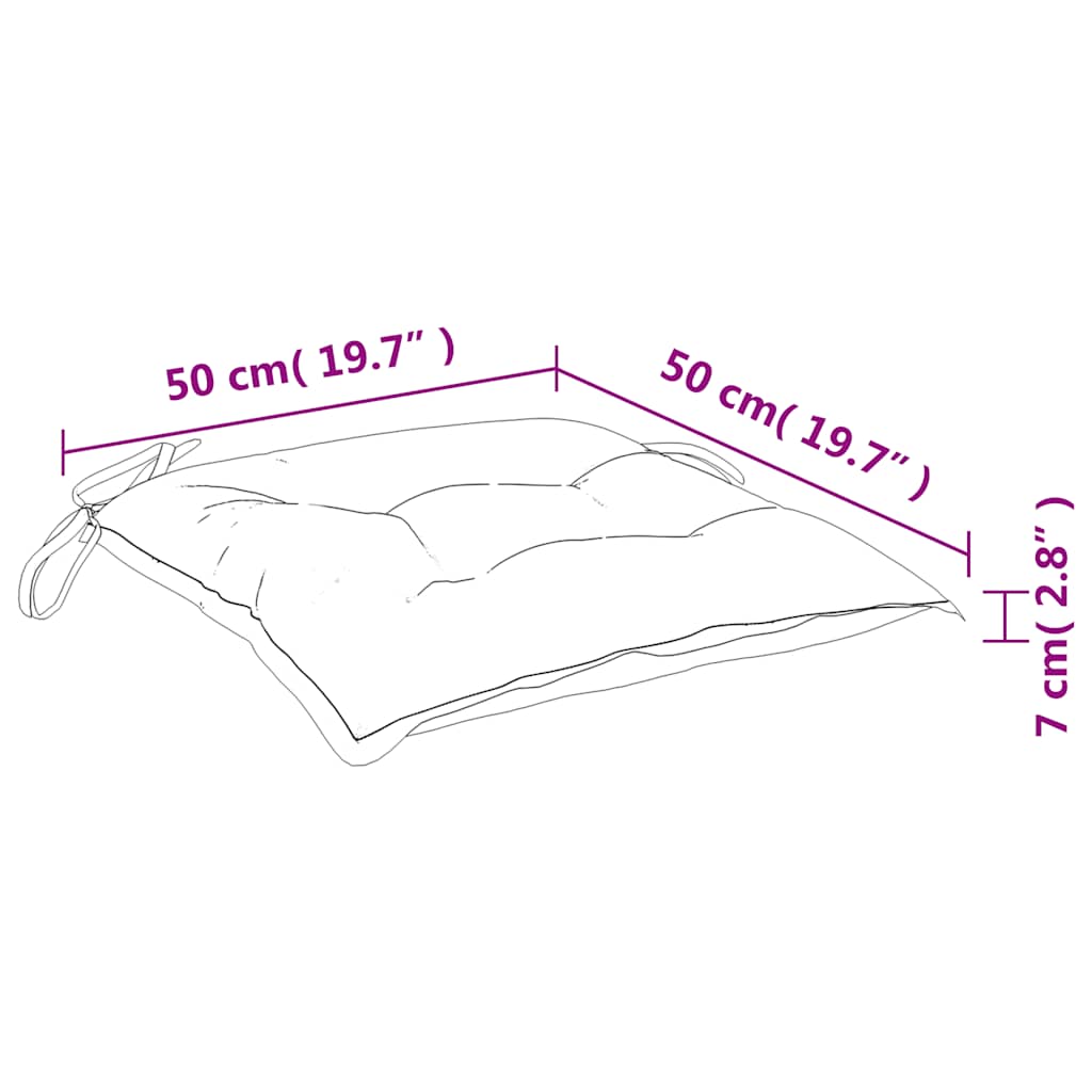 vidaXL Coussins de chaise 6 pcs Rose 50x50x7 cm Tissu Oxford