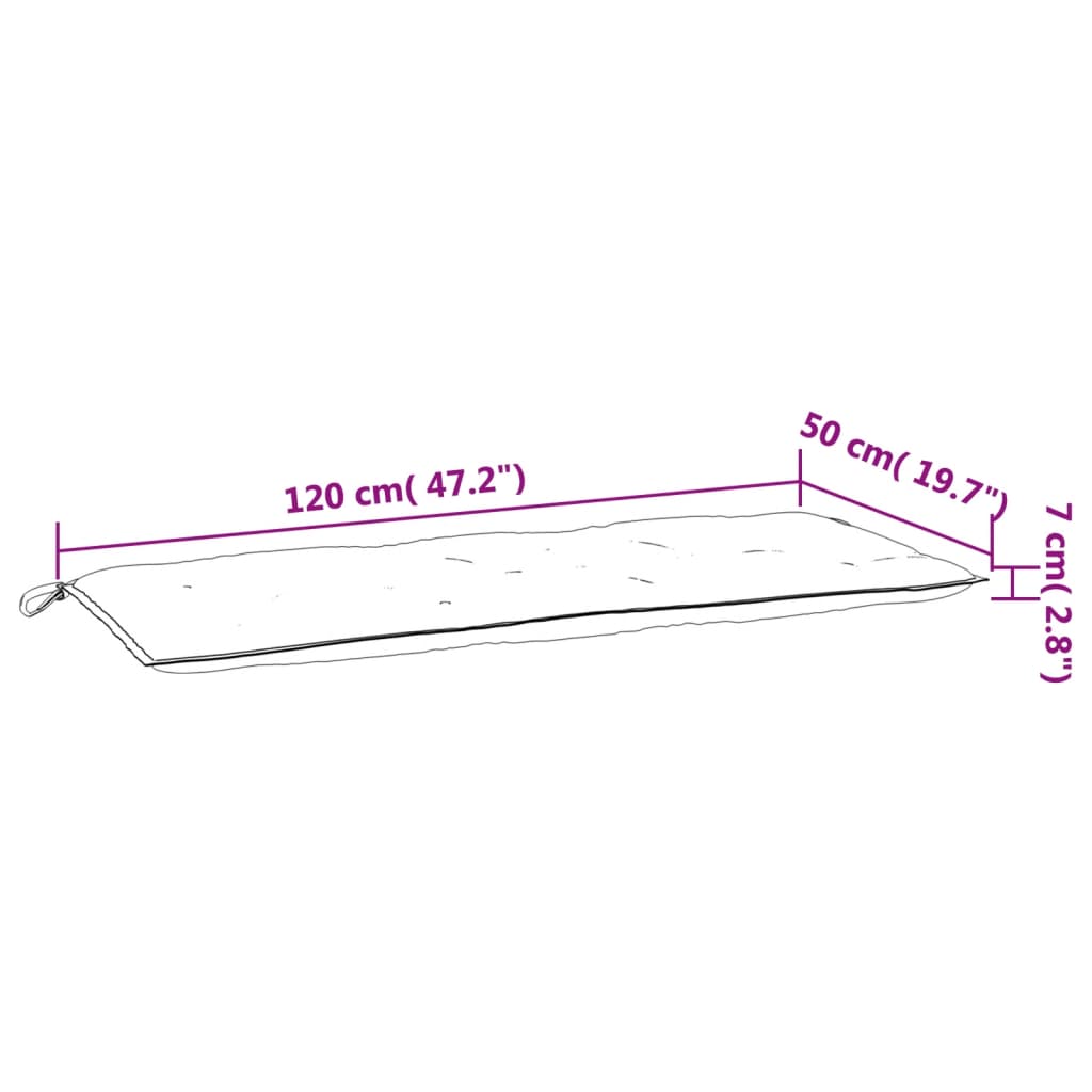 vidaXL Gartenbank-Auflage Türkis 120x50x7 cm Stoff