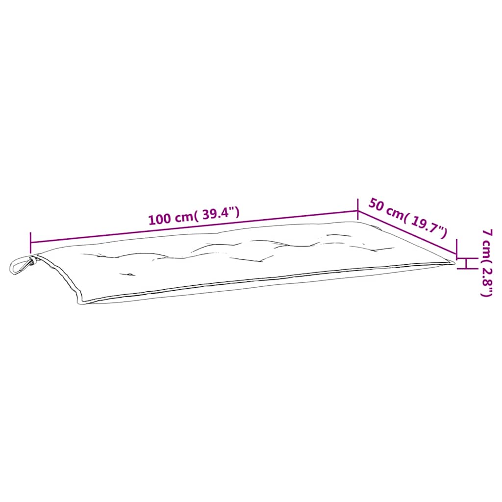 vidaXL Coussins de banc de jardin 2 pcs Bleu et blanc à rayures 100x50x7 cm Tissu