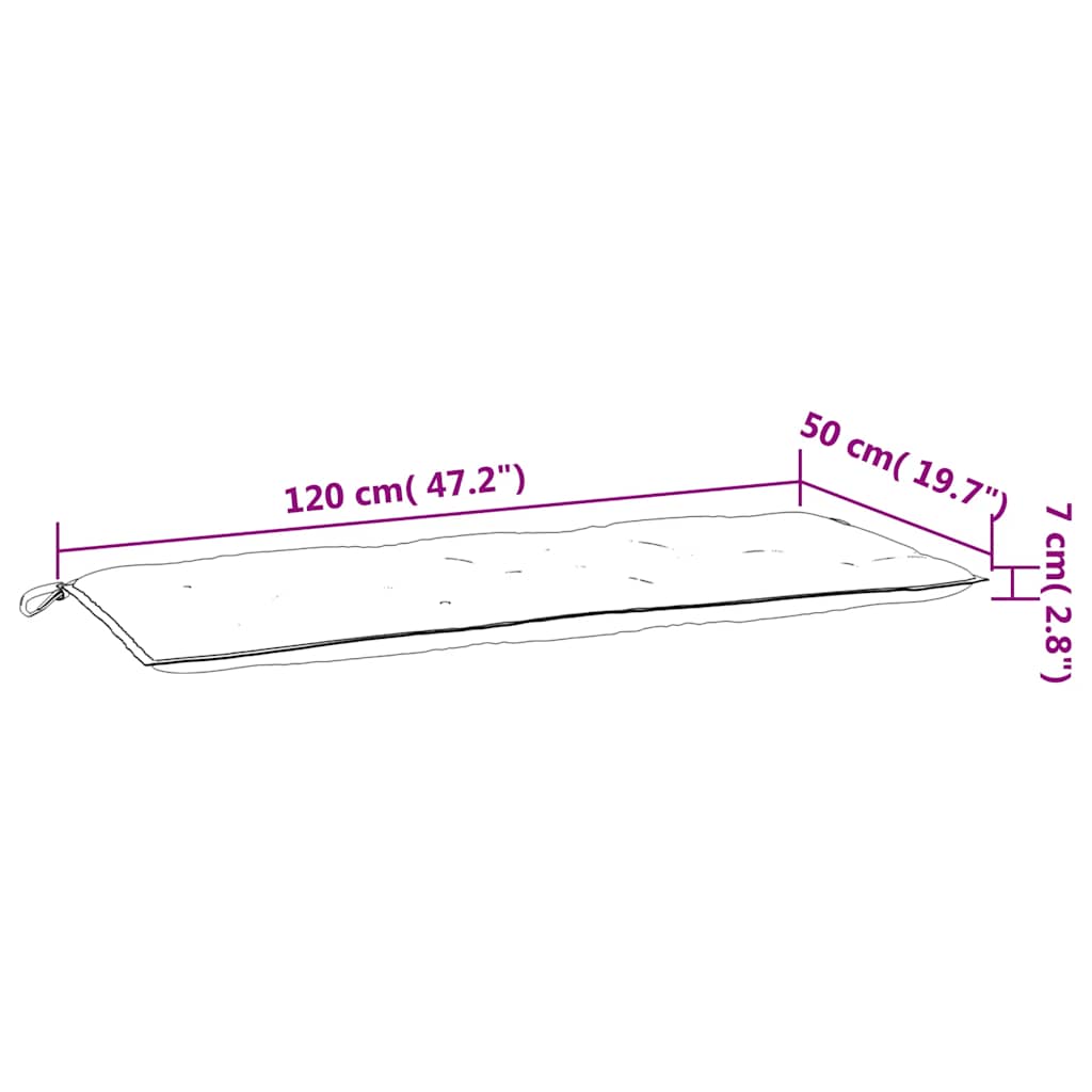 vidaXL Gartenbank-Auflagen 2 Stk. Türkis 120x50x7 cm Stoff