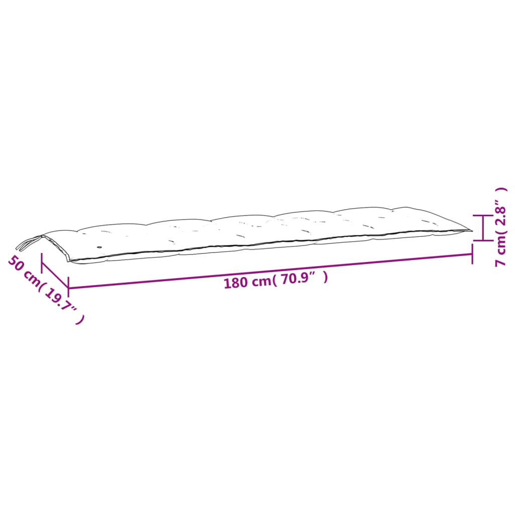 vidaXL Gartenbank-Auflagen 2 Stk. Anthrazit 180x50x7 cm Oxford-Gewebe