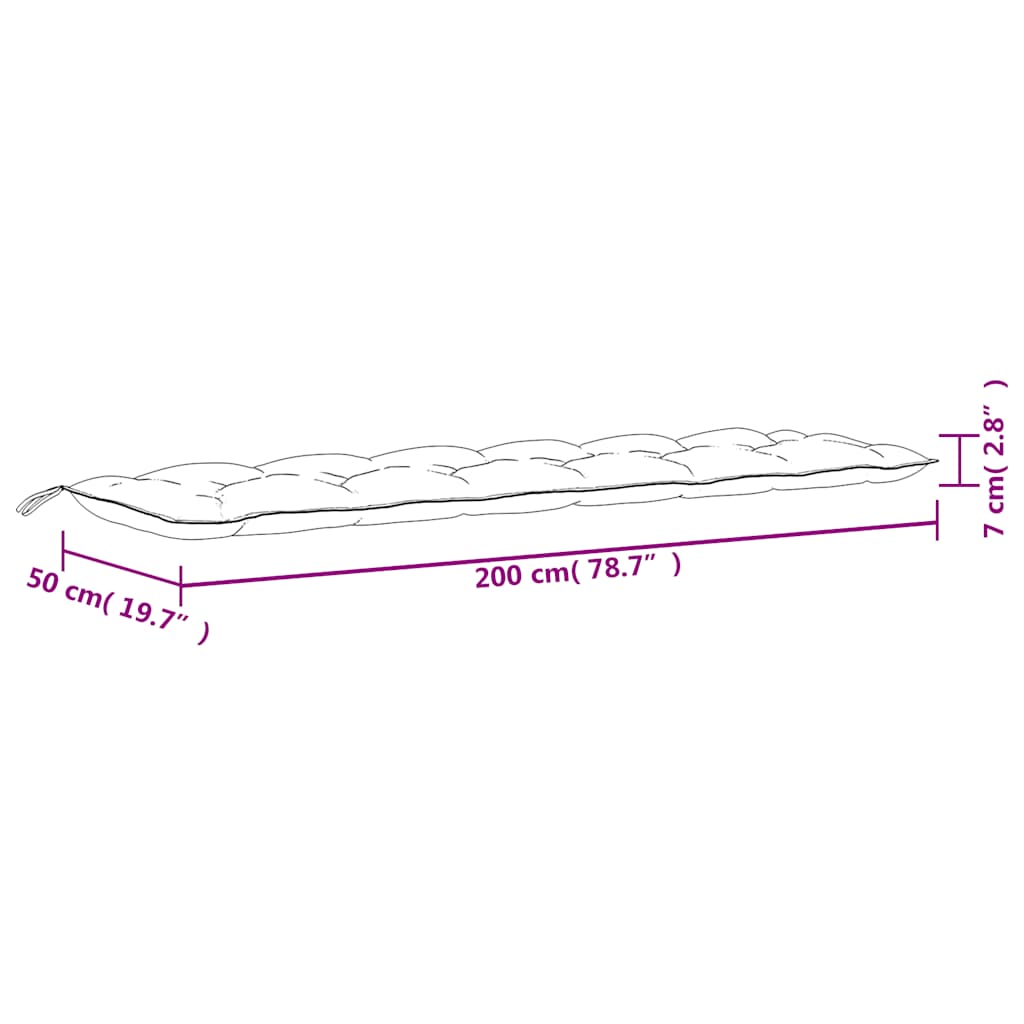 vidaXL Gartenbank-Auflagen 2 Stk. Rosa 200x50x7 cm Stoff