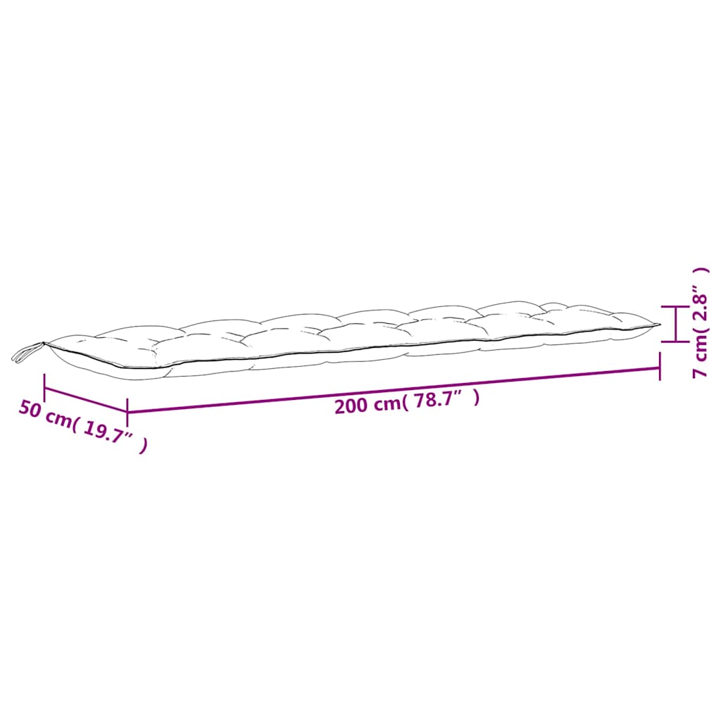 vidaXL Coussins de banc de jardin 2 pcs Turquoise 200x50x7 cm Tissu