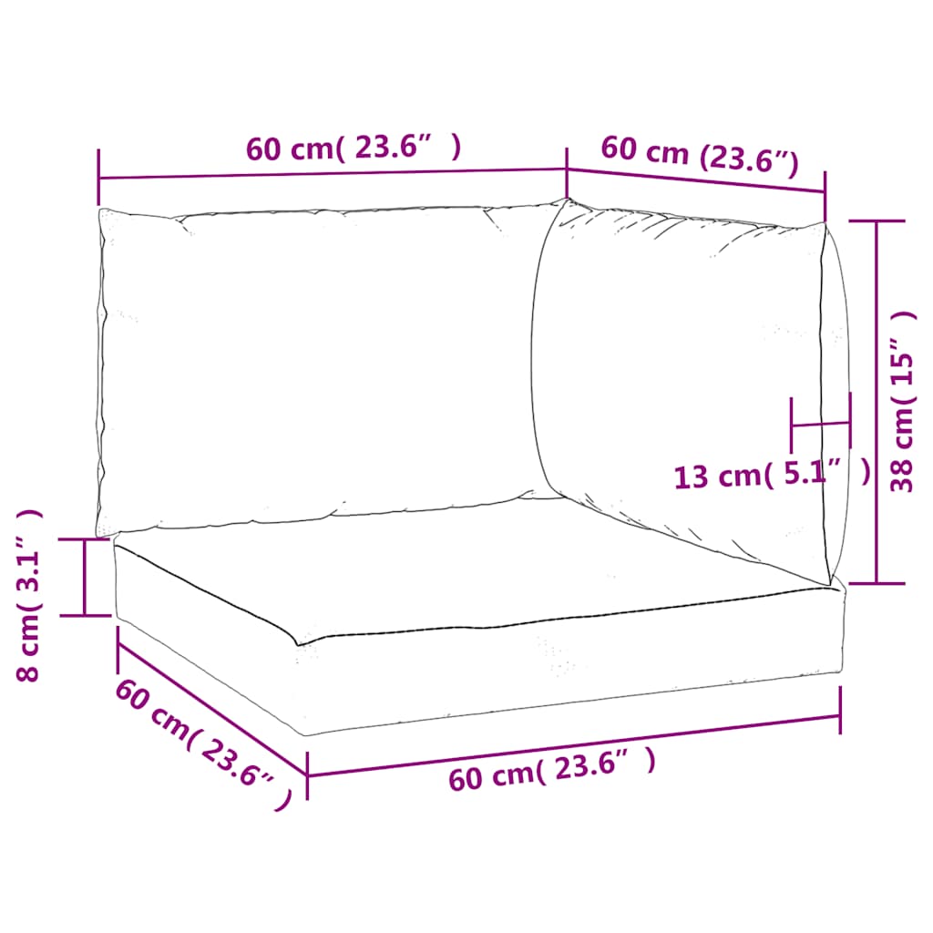 Palettenkissen 3 Stk. Rosa Oxford-Stoff