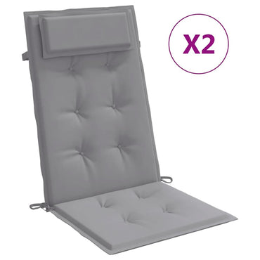 vidaXL Hochlehner-Auflagen 2 Stk. Grau Oxford-Gewebe