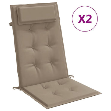 vidaXL Hochlehner-Auflagen 2 Stk. Taupe Oxford-Gewebe