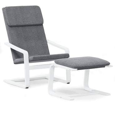 vidaXL Fauteuil relax avec repose-pieds gris foncé en tissu