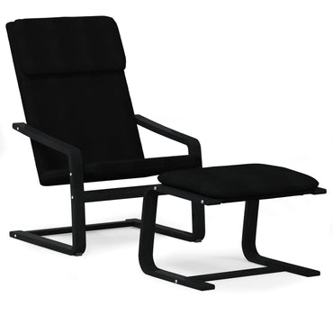 vidaXL Fauteuil relax avec repose-pieds Tissu Noir