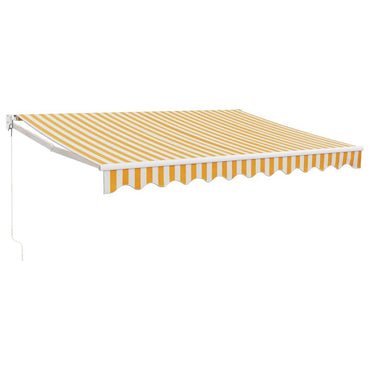 vidaXL Markise Einziehbar Gelb und Weiß 3x2,5 m Stoff und Aluminium