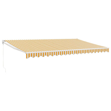 vidaXL Store banne rétractable jaune et blanc 5x3 m Tissu et aluminium