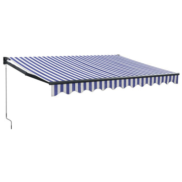 vidaXL Markise Einziehbar Blau und Weiß 3,5x2,5 m Stoff und Aluminium