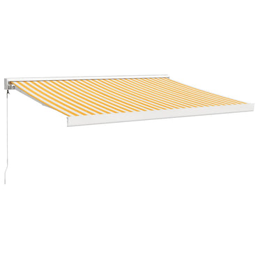 vidaXL Auvent rétractable jaune et blanc 3,5x2,5 m Tissu et aluminium