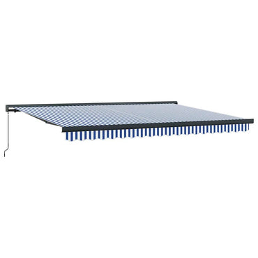 vidaXL Markise Einziehbar Blau und Weiß 4x3 m Stoff und Aluminium
