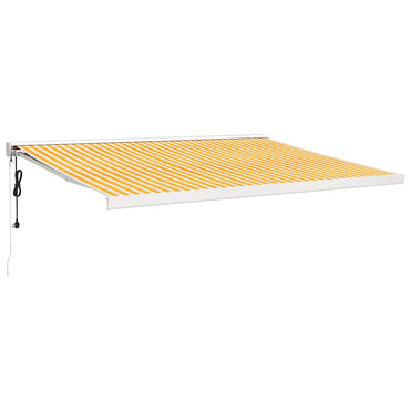 vidaXL Markise Einziehbar Gelb und Weiß 4,5x3 m Stoff und Aluminium
