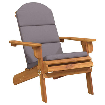vidaXL Chaise de jardin Adirondack avec coussin Bois d'acacia massif