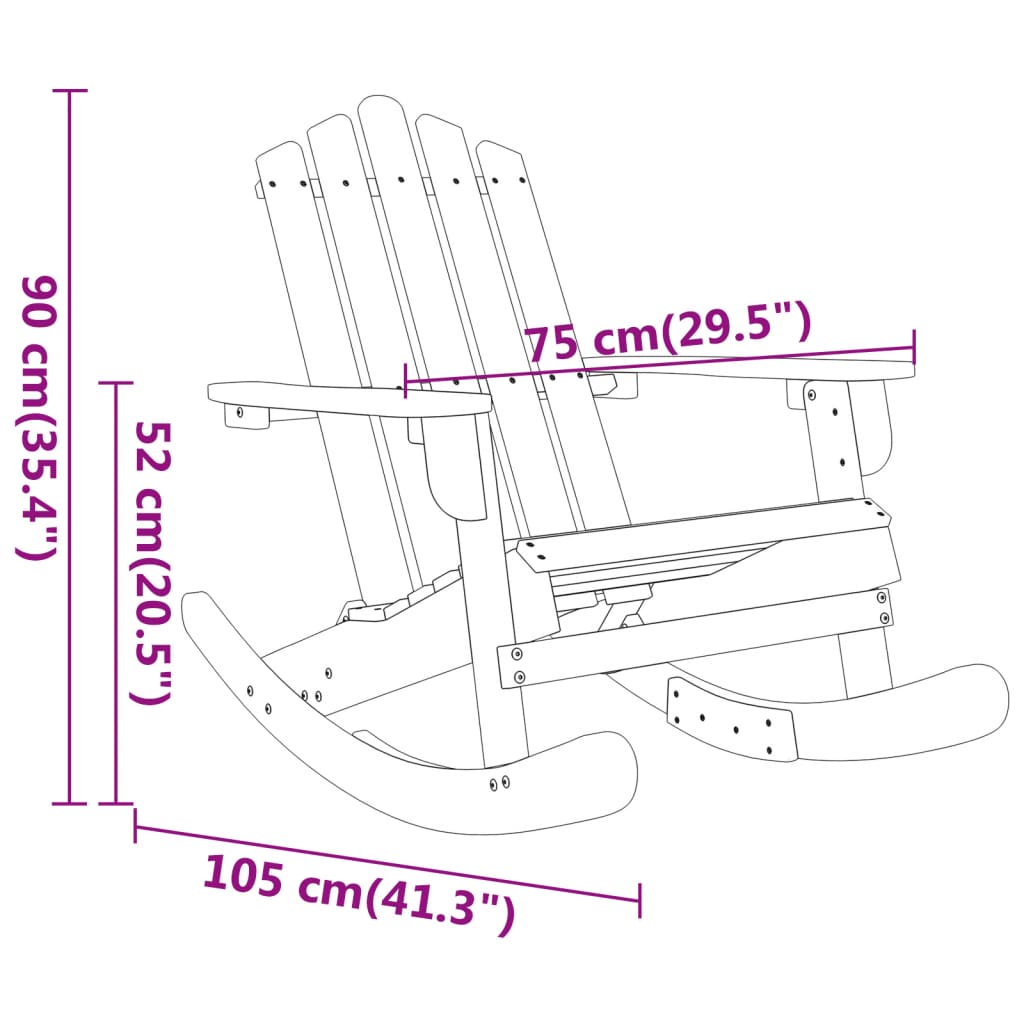 vidaXL Fauteuil à bascule Adirondack en bois d'acacia massif