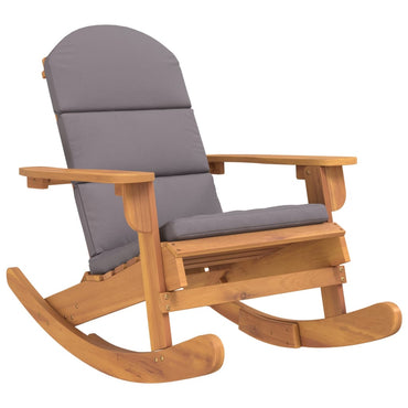 vidaXL Fauteuil à bascule Adirondack avec coussin Bois d'acacia massif
