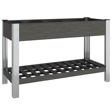 vidaXL Jardinière surélevée de jardin avec étagère Gris 120x50x75 cm WPC