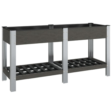 vidaXL Jardin Potager surélevé avec étagère Gris 175x50x75 cm WPC