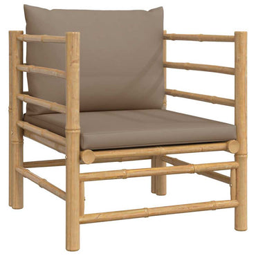 vidaXL Gartensessel mit Taupe Kissen Bambus