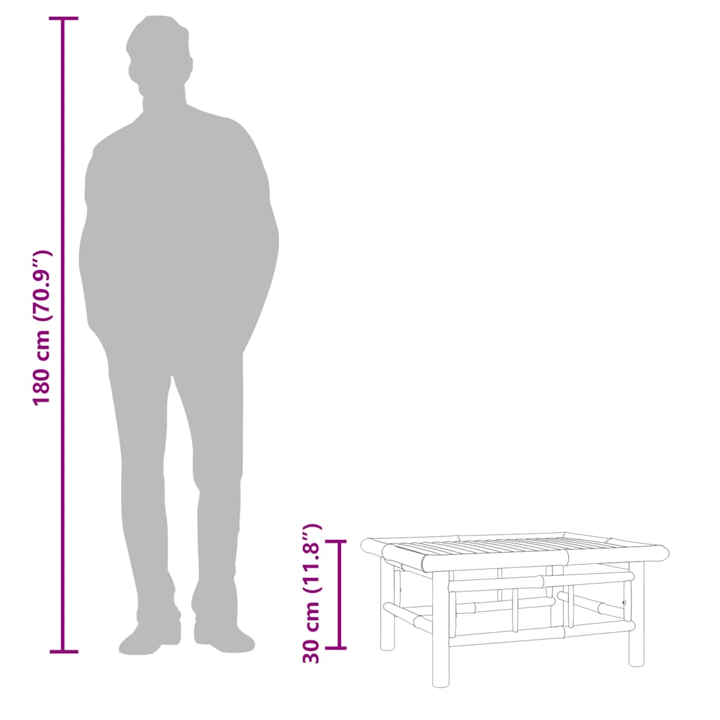 vidaXL Table de jardin 65x55x30 cm Bambou