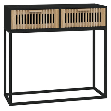 vidaXL Console noire 80x30x75 cm Bois d'ingénierie et fer