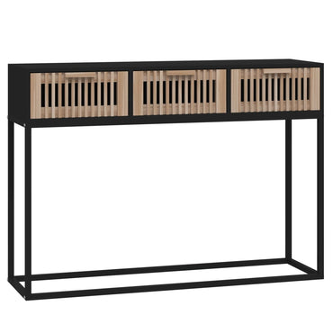 vidaXL Console de table noir 105x30x75 cm Bois d'ingénierie et fer