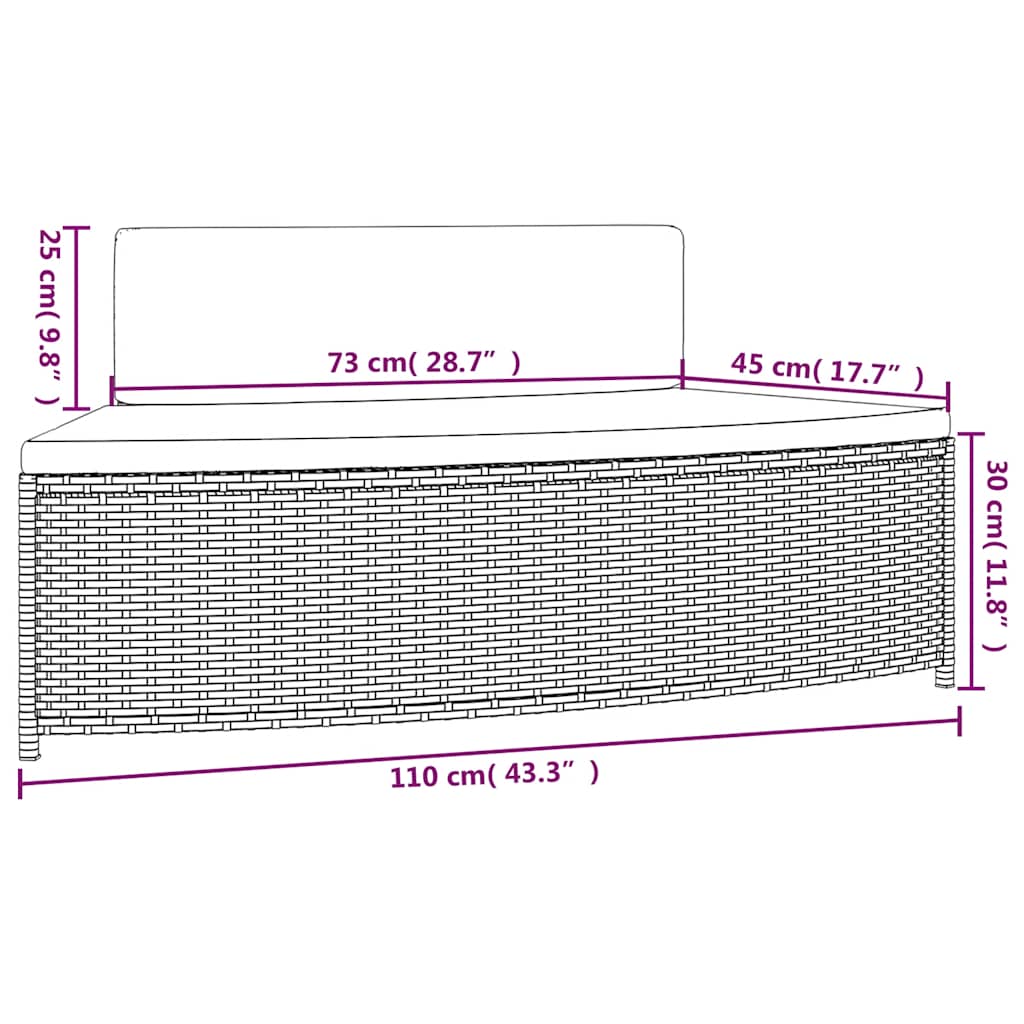 Whirlpool-Bänke mit Auflagen 2 Stk. Grau Poly Rattan