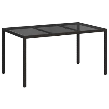 vidaXL Gartentisch Schwarz 150 x 90 x 75 cm Poly-Rattan