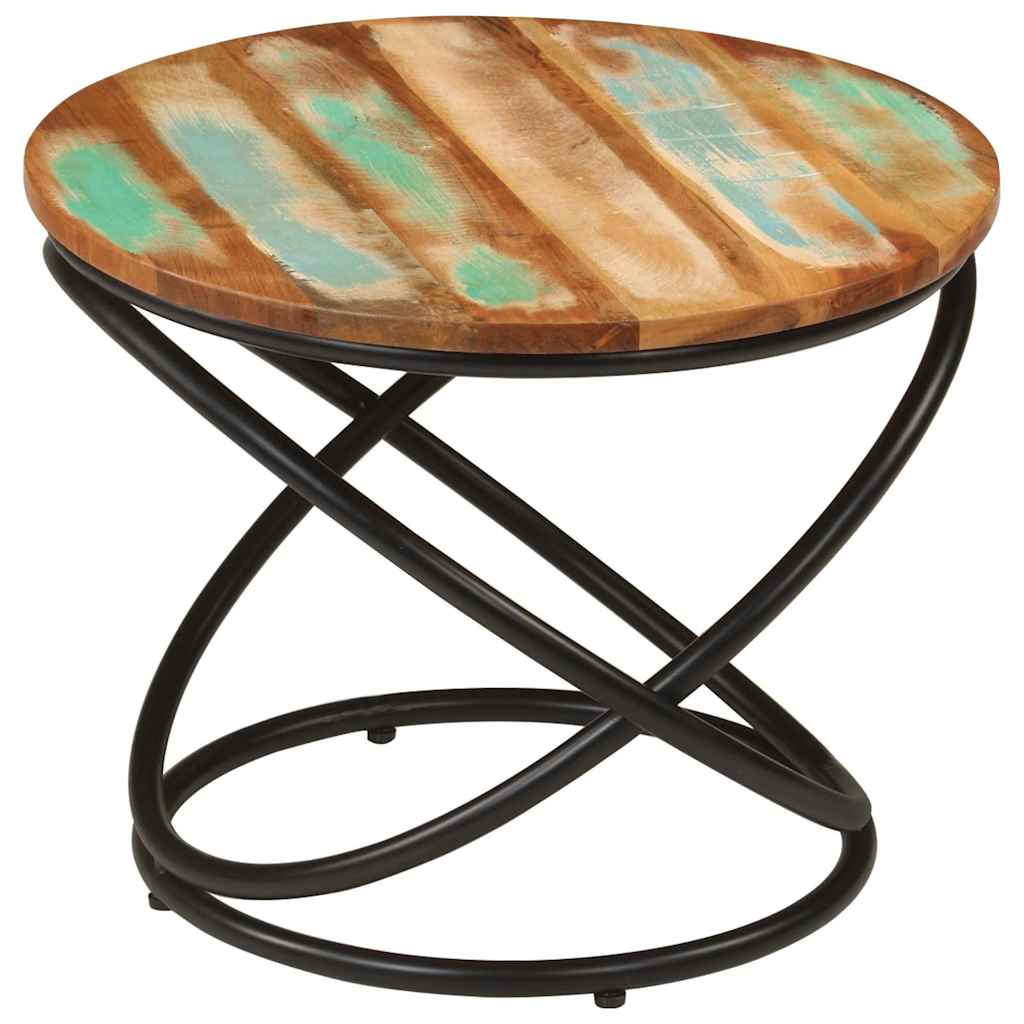 vidaXL Couchtisch Ø50x40 cm Altholz Massiv und Stahl