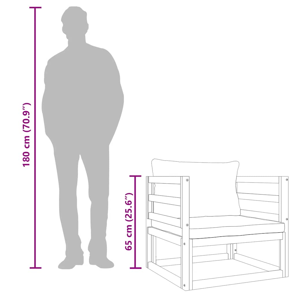 Gartensessel mit Hellgrauen Kissen Massivholz Akazie