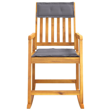 vidaXL Fauteuil à bascule avec coussin Bois d'acacia massif