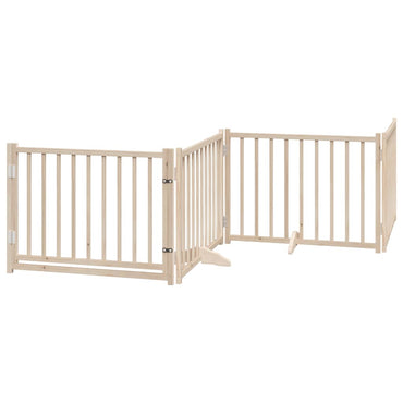 vidaXL 4-tlg. Hundetor mit Tür Faltbar 320 cm Massivholz Tanne