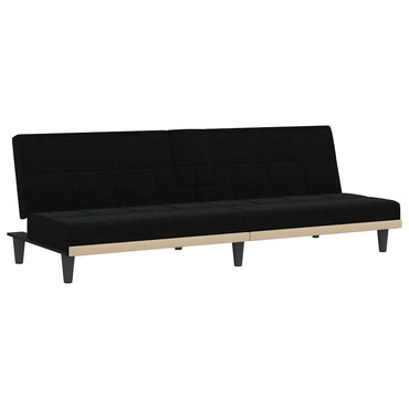 vidaXL Schlafsofa mit Getränkehaltern Schwarz Stoff