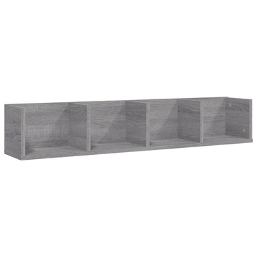 vidaXL CD-Wandregal Grau Sonoma 100x18x18 cm Holzwerkstoff